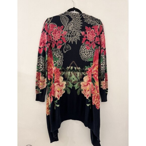 Women Desigual Open Front Cardigan Blue Colorful Size XS bohemian - Picture 8 of 8